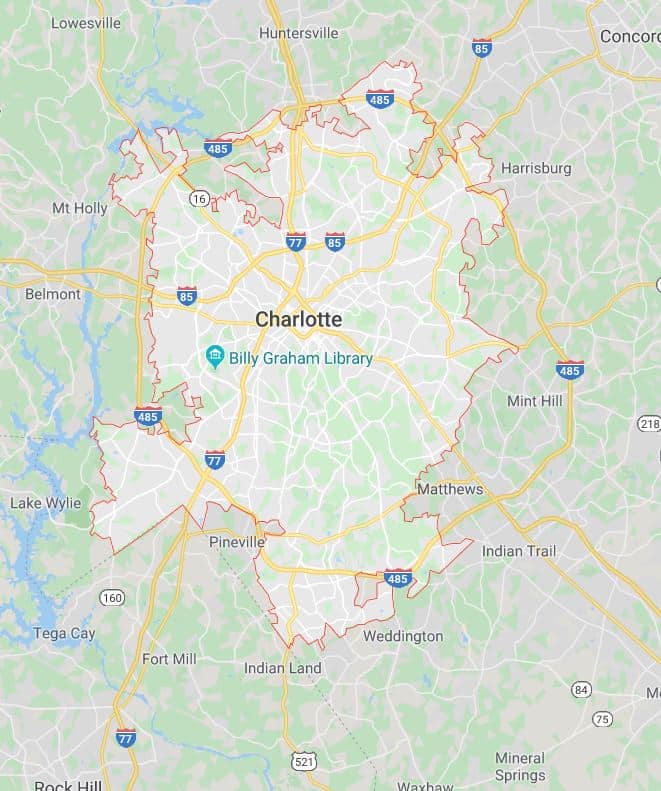 Charlotte Coverage map