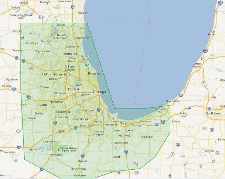 Chicago Area Map 