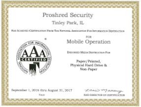 NAID AAA Certified NAID AAA Certified