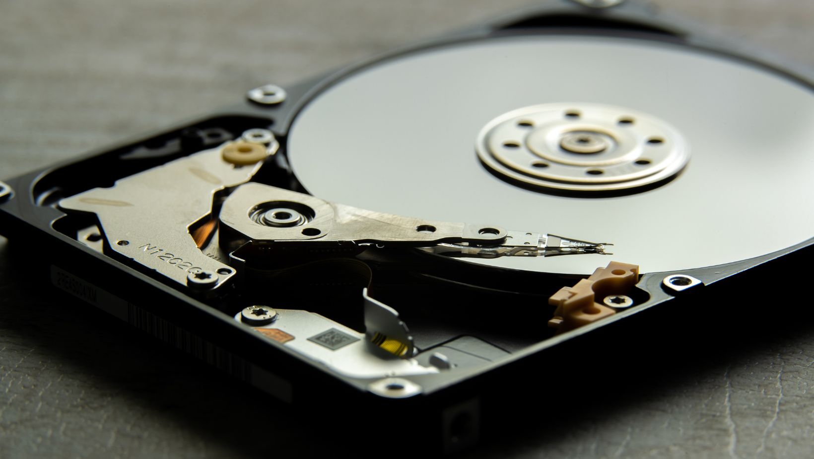A close up of a hard drive.