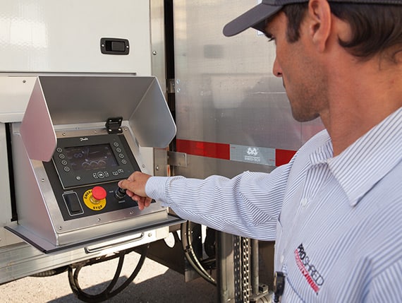 Service Tech powering on shredding truck