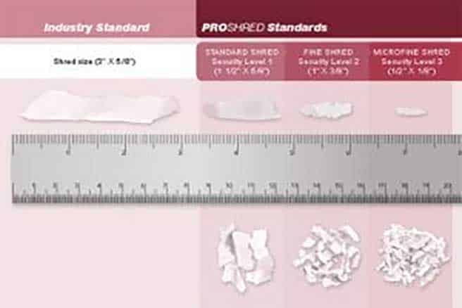 Various Paper Shred Sizes