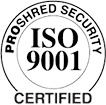 Proshred Security ISO 9001 Certified logo