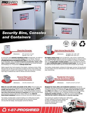 Bins and consoles flyer