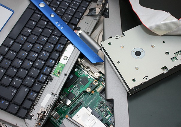 Old hard drives and electronic devices