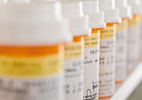 orange and white prescription bottles 